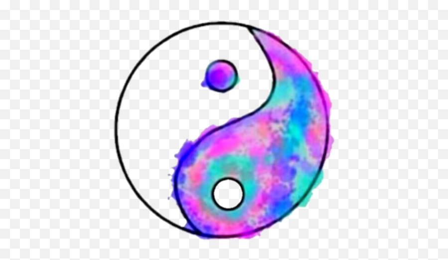 Yin Yang Yinyang Watercolor Sticker By Savannah Hyde - Yin Yang Watercolour Purple Emoji,Ying And Yang Emoji