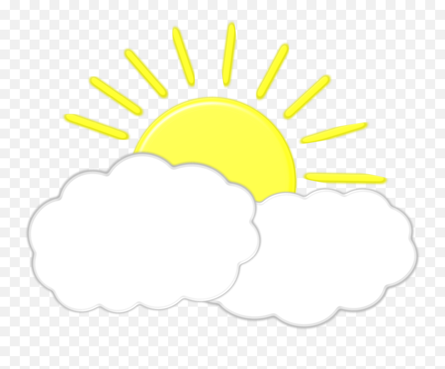 Cloudy Clipart Sun Behind Cloud Cloudy - Sun And Clouds Clipart Transparent Background Emoji,Emoji Gift Clouds