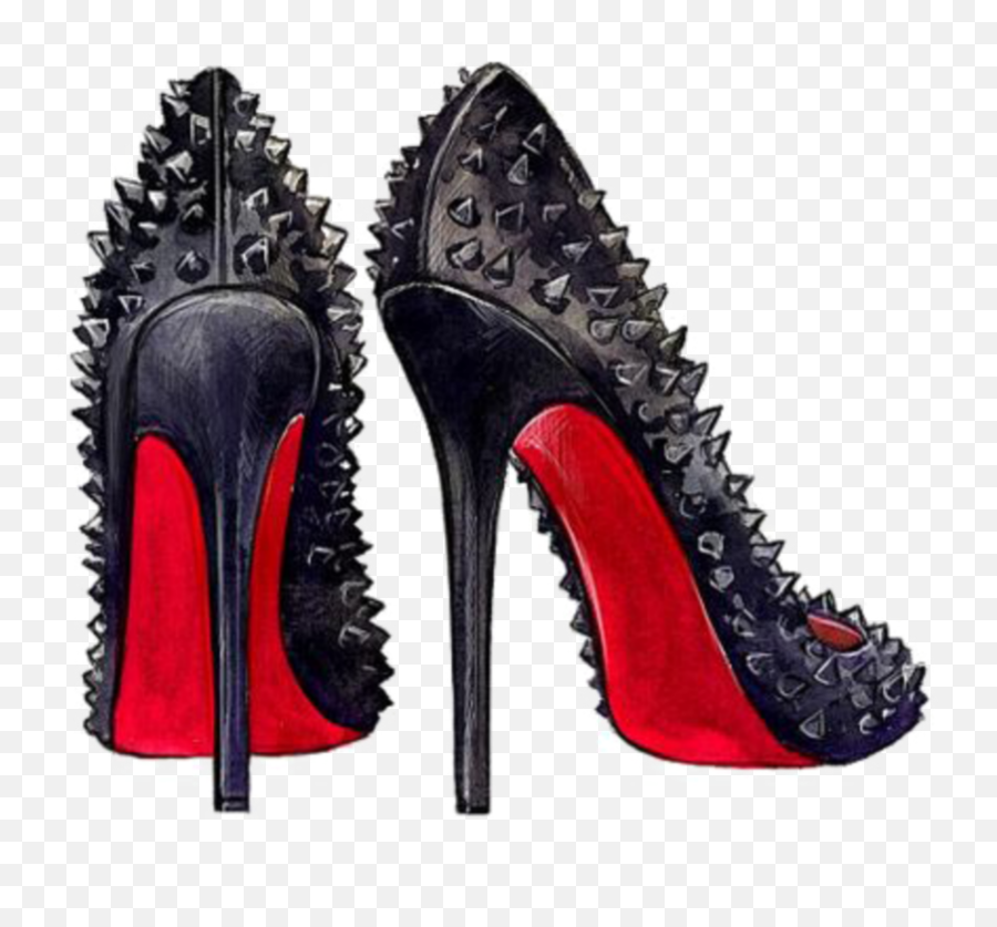 Mq Black Shoe Shoes Highheel Sticker By Marras - Christian Louboutin Illustration Emoji,High Heel Emoji