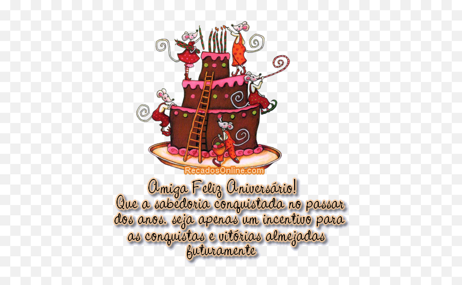 Gifs De Aniversario Com Feliz - Gif De Aniversário Para Amiga Emoji,Emoticons De Niver