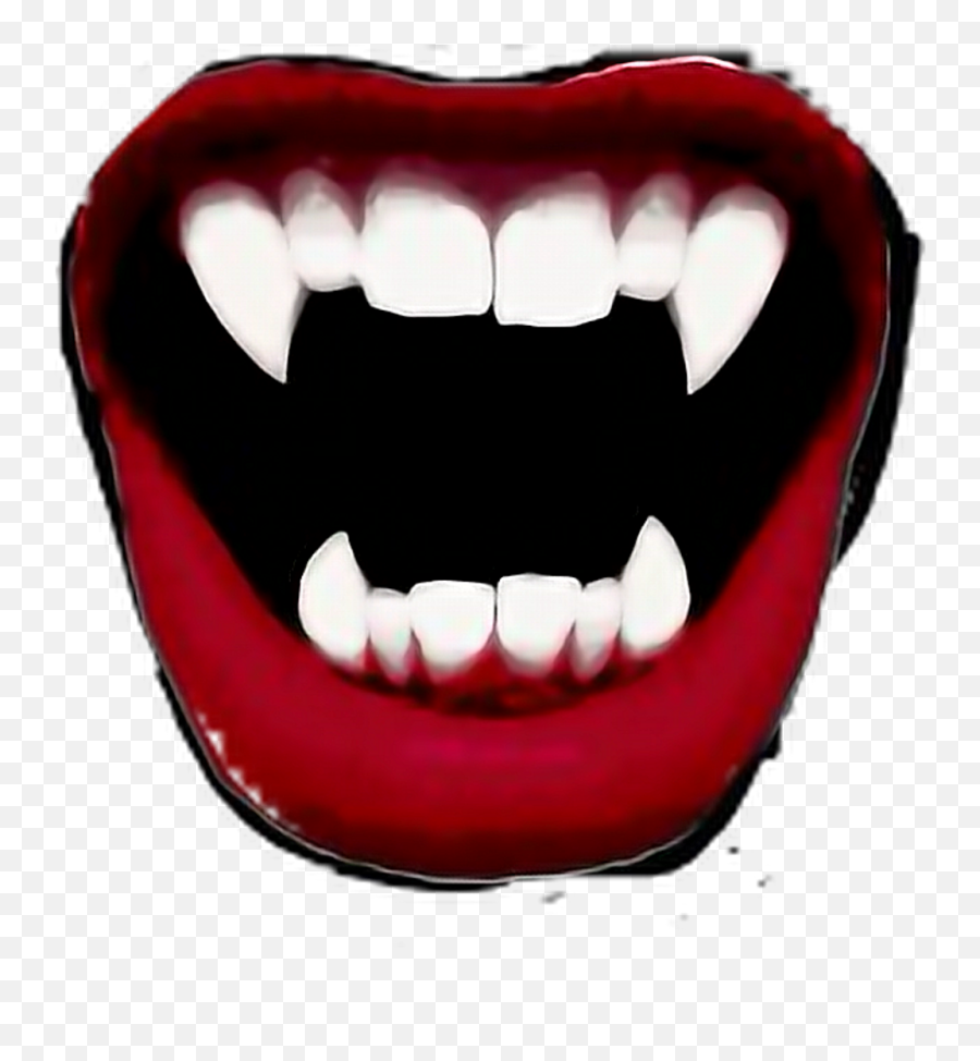 Fangs Sticker - Fangs With Lips Emoji,Vampire Emoji