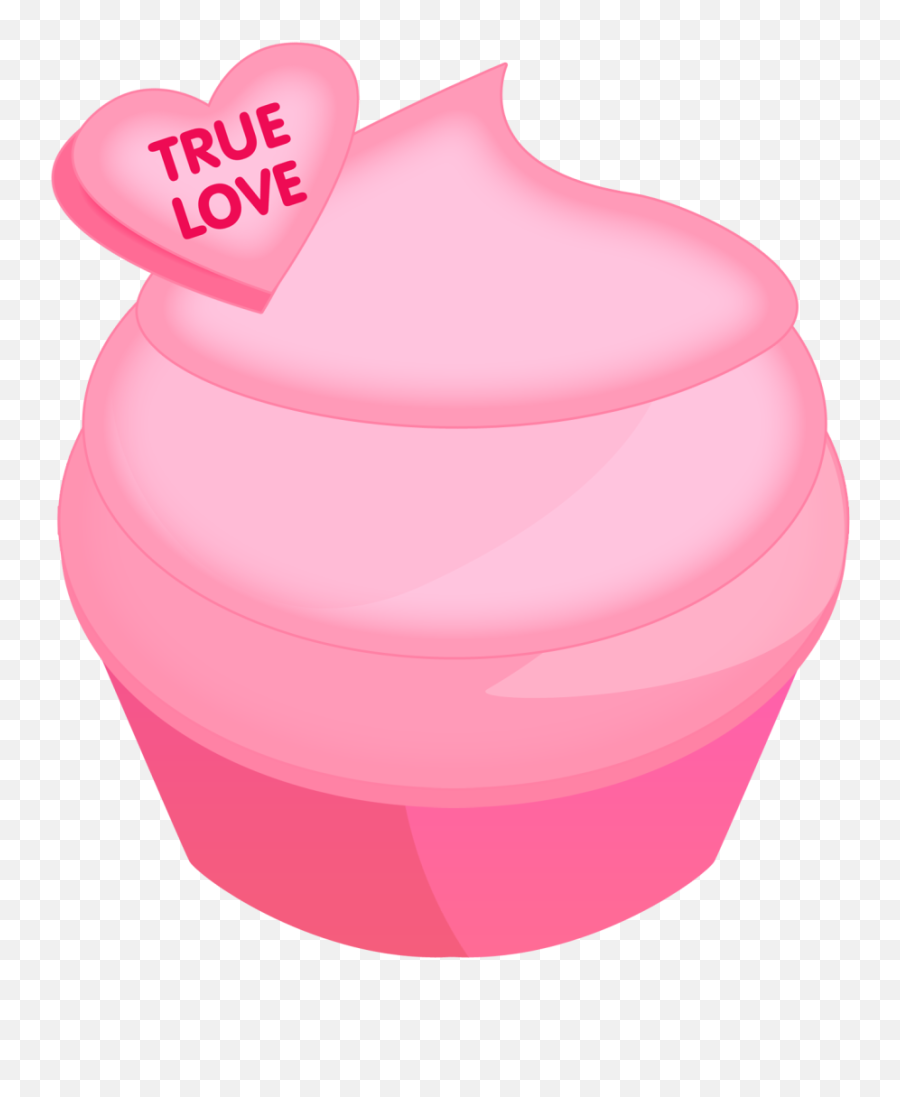 Pink Cupcake Clipart For Valentine S - Lid Emoji,Cupcake Emoji Hearts