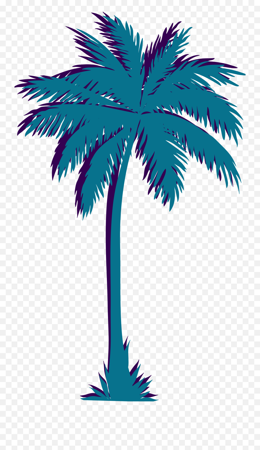 Vaporwave - Transparent Palm Tree Silhouette Emoji,Vaporwave Emoji