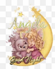 Angela Good Night Bear Graphic - Angel Cute Good Night Emoji,Good Afternoon Animated Emoticons