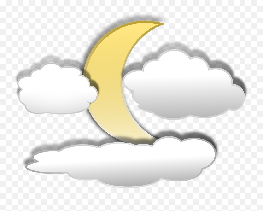 Free Cloud Moon Cliparts Download Free - Cartoon Moon With Clouds Emoji,Cloudy Emoji