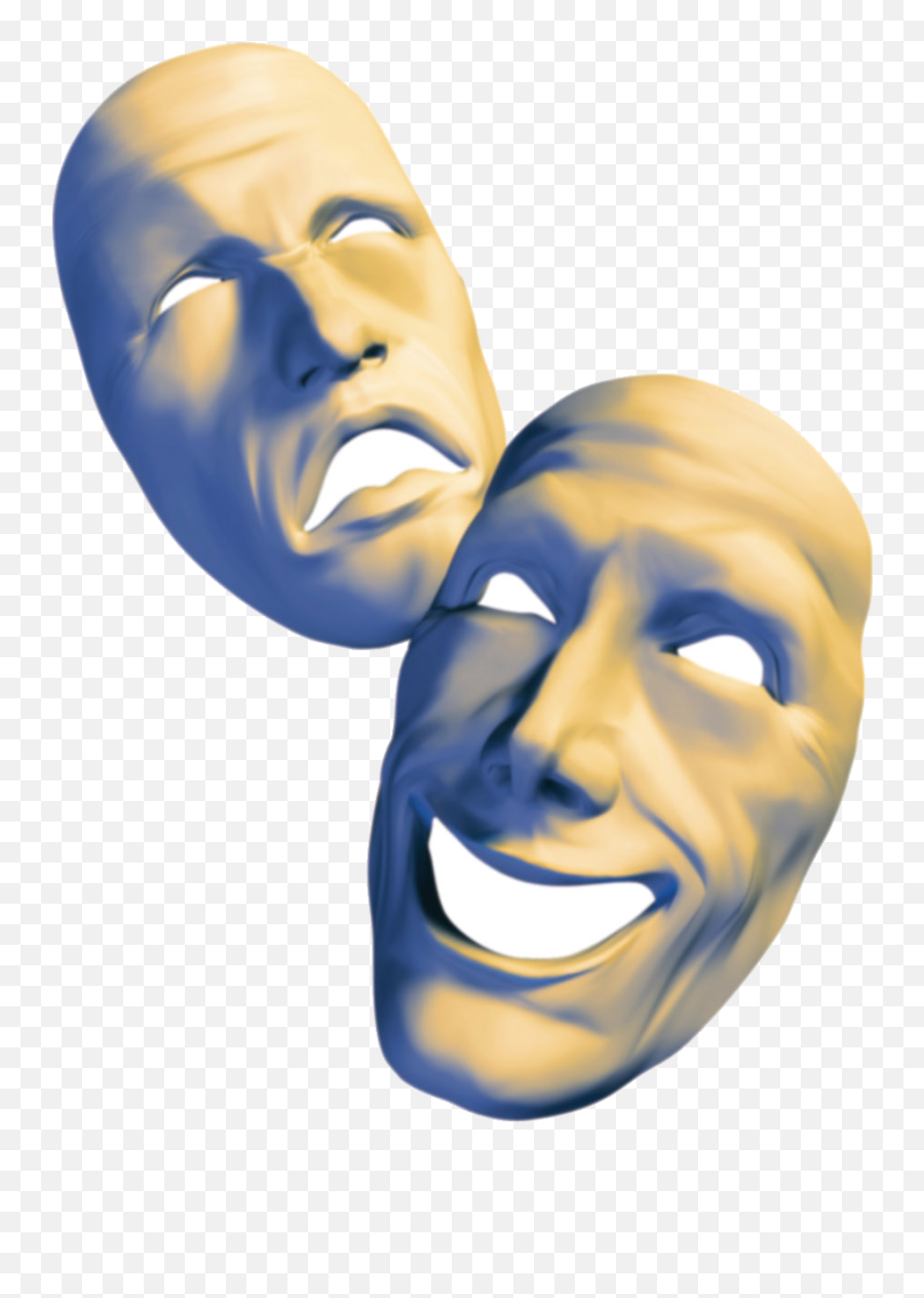 Happy Sad Theater Faces - Greek Theatre Masks Png Emoji,Happy Emotion Mask