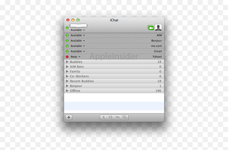 Inside Mac Os X 107 Lion Ichat 6 Adds Yahoo Im Account - Dot Emoji,Yahoo Messenger Emojis