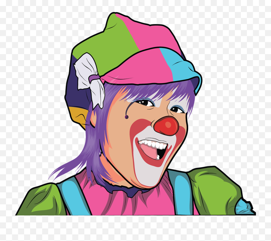 Free Laughter Clown Vectors - Female Clown Png Funny Emoji,Cartoon Clown Faces Emotions