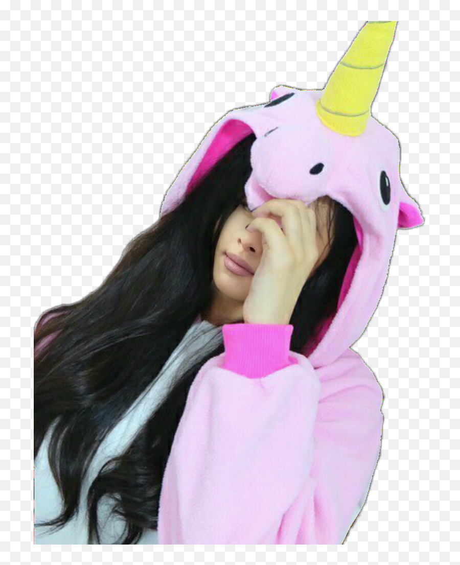 Freesticker Sticker - Girl In Unicorn Costume Instagram Emoji,Unicorn Emoji Costume