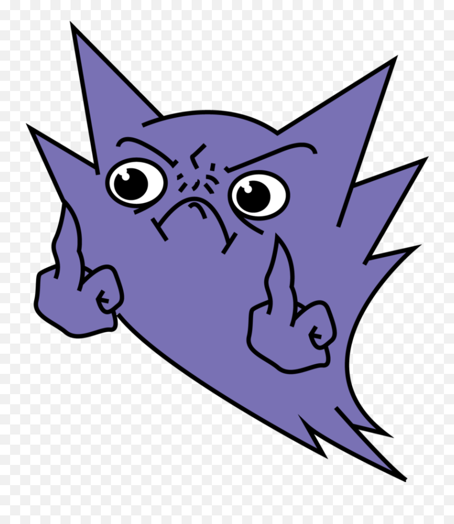 Download Gengar Vector Pokemon Ghost - Haunter Middle Finger Png Emoji,Ghost Emoji Vector