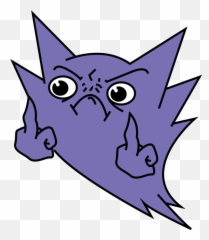Download Gengar Vector Pokemon Ghost - Haunter Middle Finger Png Emoji,Ghost Emoji Vector