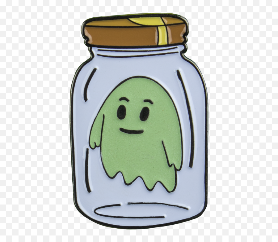 Rick And Morty - Ghost In A Jar Glow In The Dark Enamel Pin Ghost Rick And Morty Png Emoji,Rick And Morty Emoticons