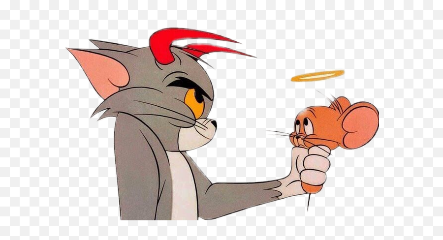 Tomandjerry Tom Jerry Angel Devil - Tom E Jerry Sfondi Emoji,Tom And Jerry Emoji