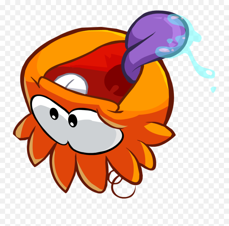 Club Penguin Orange Puffle Drawing - Club Penguin Animal Puffle Emoji,Clubpenguin Emotions