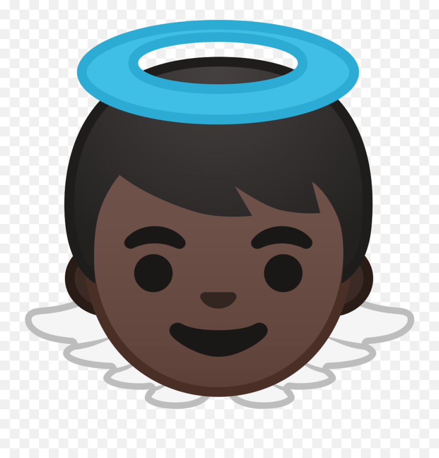 Baby Angel Emoji With Dark Skin Tone - Boy Emoji Medium Skin,Angel Emoji
