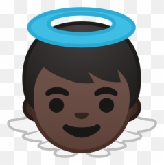 Baby Angel Emoji With Dark Skin Tone - Boy Emoji Medium Skin,Angel Emoji