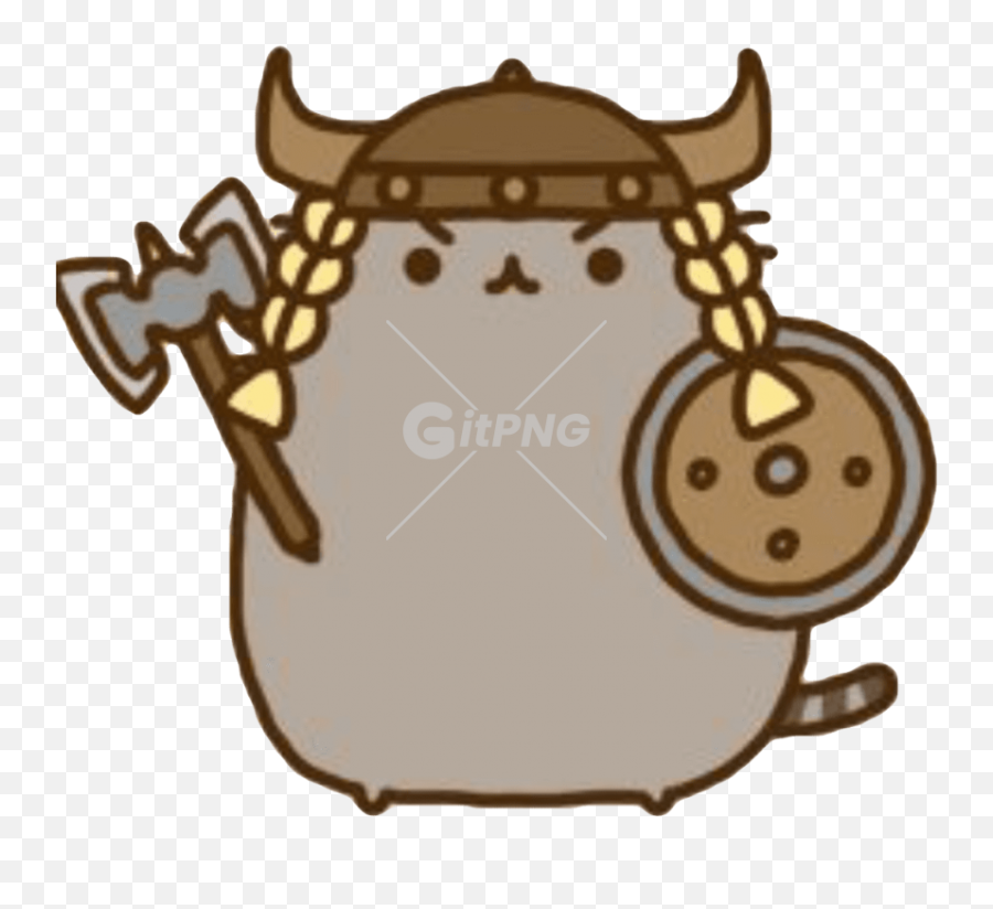 Pusheen Cat Cute Kawaii Sticker By David Belmonte - Pusheen Dragonborn Emoji,Default Emojis Viking