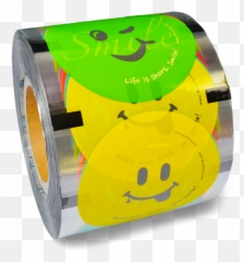Plastic Cup Generic Design 130mmx280m - Cylinder Emoji,Smiley Emoticon With Duct Tape