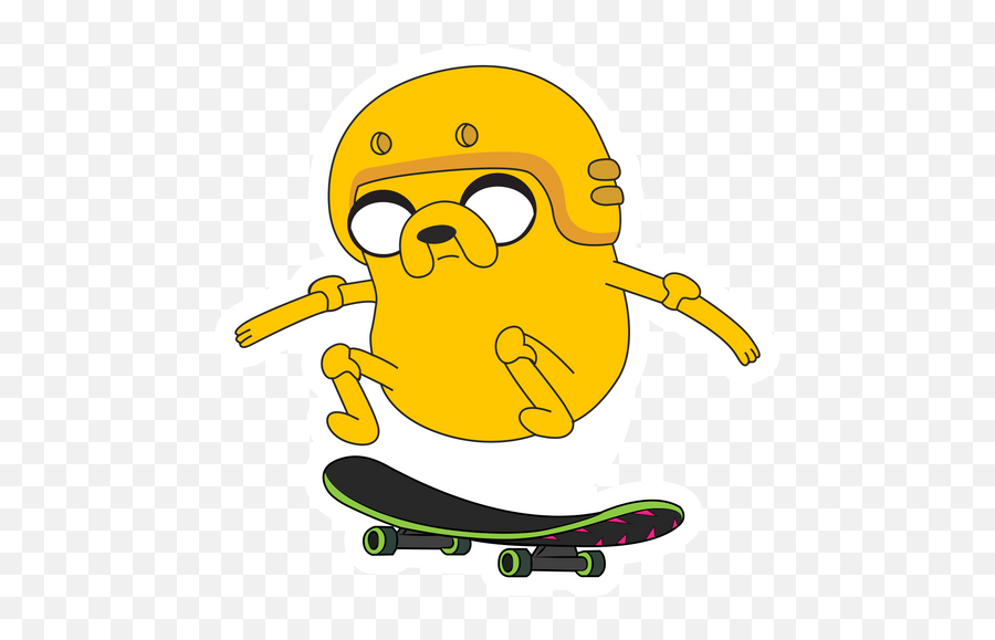Adventure Time Jake Skating Sticker - Sticker Mania Jake Skating Emoji,Bmo Emoticon