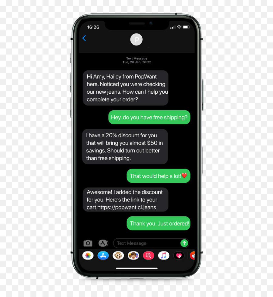 5 Conversational Sms Marketing Examples Done Right - Dot Emoji,Make Emojis Bigger Iphone Xr Messenger