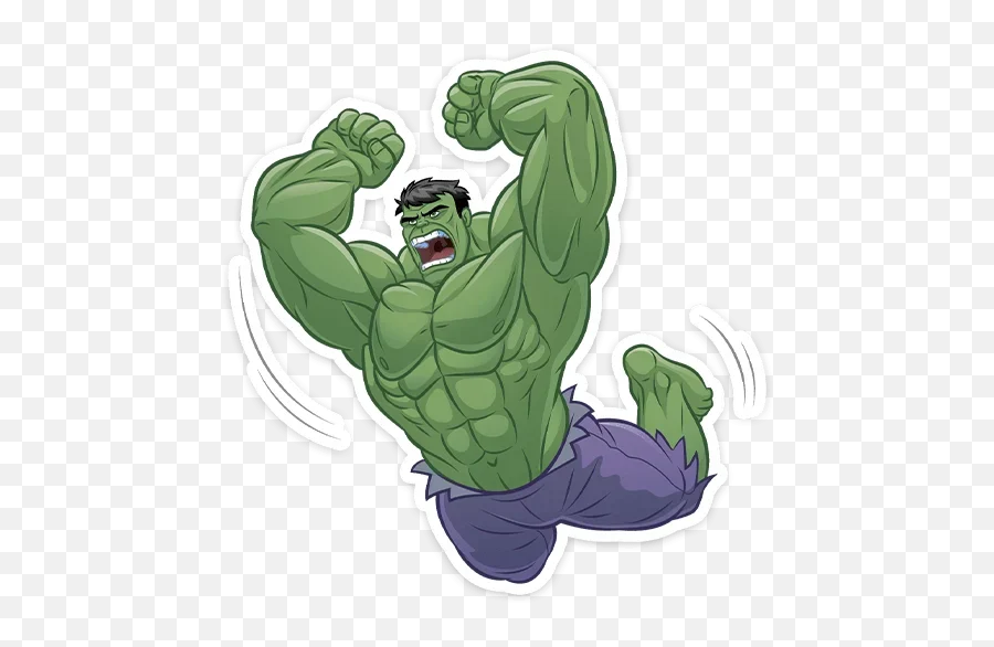 Telegram Sticker 4 From Collection Emoji,Hulk Smash Emoticon On Bttv