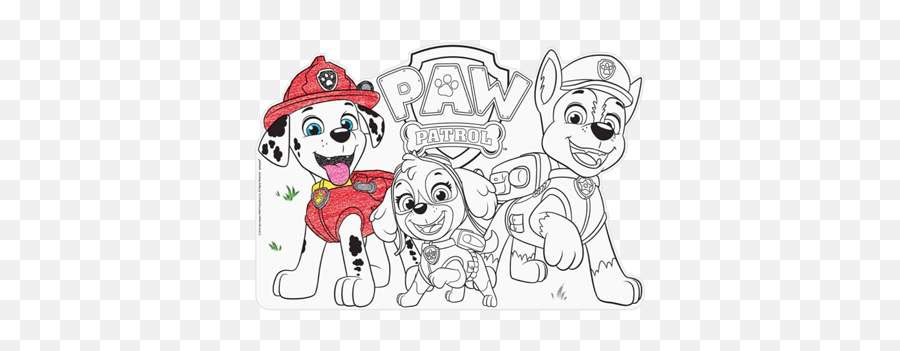 Paw Patrol Adventure Colour In Placemats Auckland Just Emoji,Paw Patrol Emoji Love