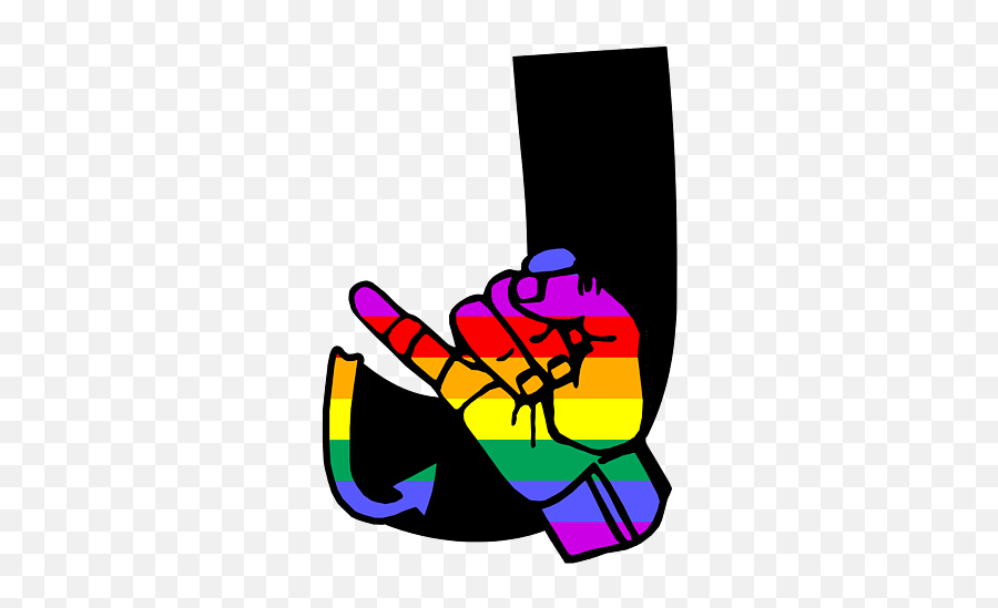 American Sign Language Letter J In Rainbow Colors Greeting Emoji,Iphone Asl Emoji
