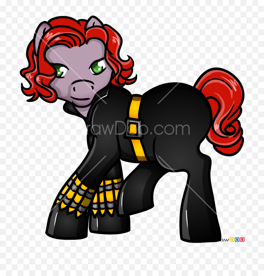 How To Draw Black Widow My Superhero Pony - Fictional Character Emoji,Black Widow Emoji