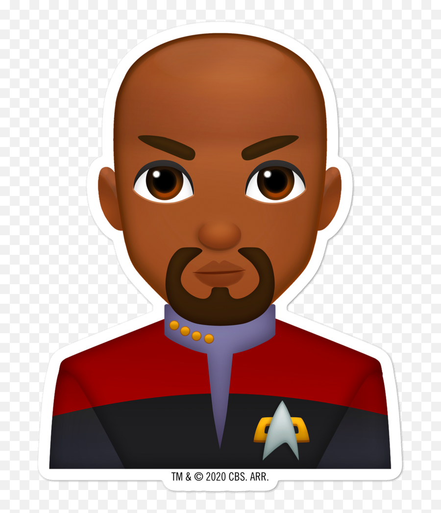 Star Trek Deep Space Nine Sisko Emoji Die Cut Sticker - Die Cut Star Trek Emojis,Blanket Emoji