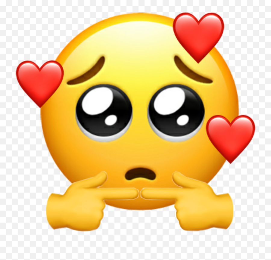 Heart Red Redheart Emoji Sticker - Puppy Eyes Emoji With Fingers,Sad Emoji Sticker