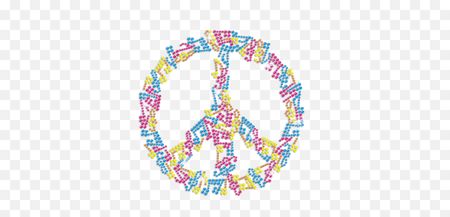 Colorful Peace In Music Notes Iron - Peace Words Emoji,Emotion Music Notes