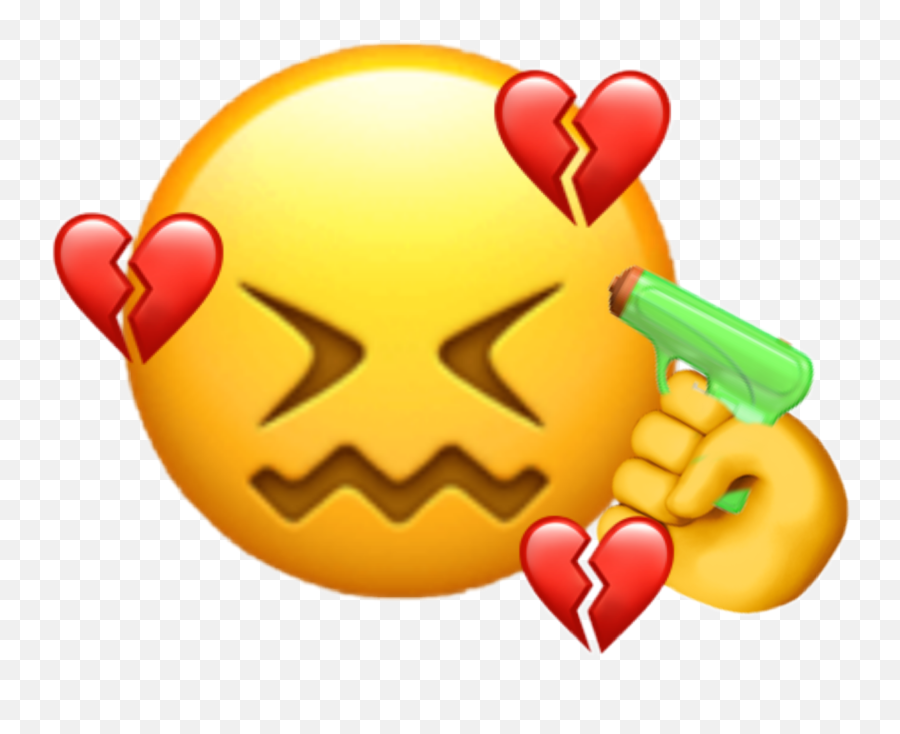 Sticker Stickers Death Sad Cry Sticker - Broken Heart Love Iphone Emoji,Heart And Gun Emoji