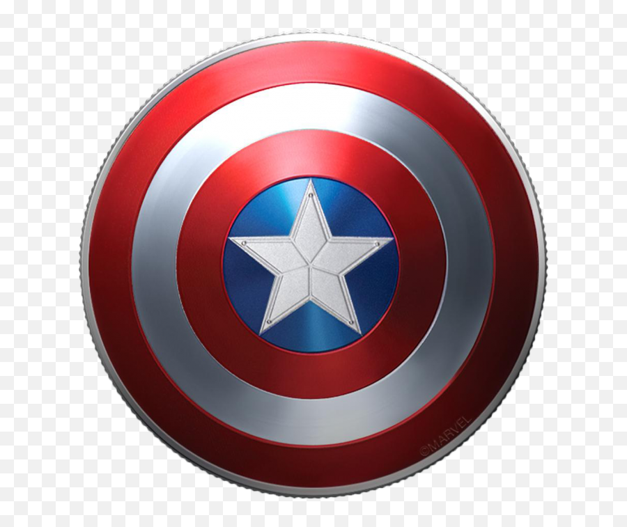 Captain America Shield Marvel Silver Coin 1 Fiji 2019 - Captain America Schild Transparent Emoji,Captian Marvel No Emotions