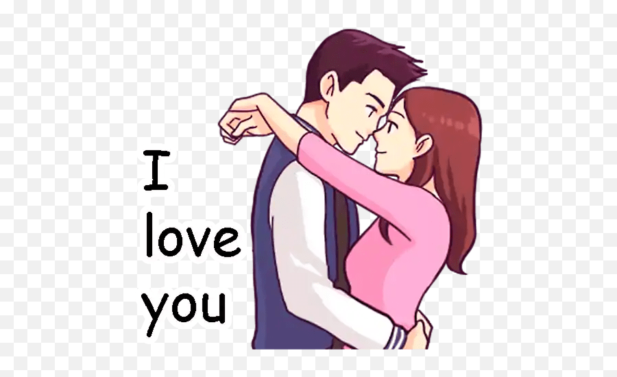 I Love You And I Miss You - Romantic Love Cute Couple Stickers Emoji,Couple Kissing Emoji Missing