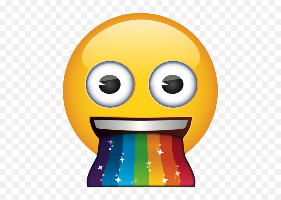 Face Vomiting Glitter Rainbow - Throwing Up Rainbow Face Emoji,Rainbow Emoji