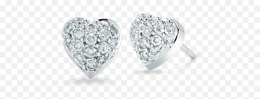 18kt Gold Diamond Puffed Heart Earrings - Solid Emoji,Diamond Ring Emojis On Black Background