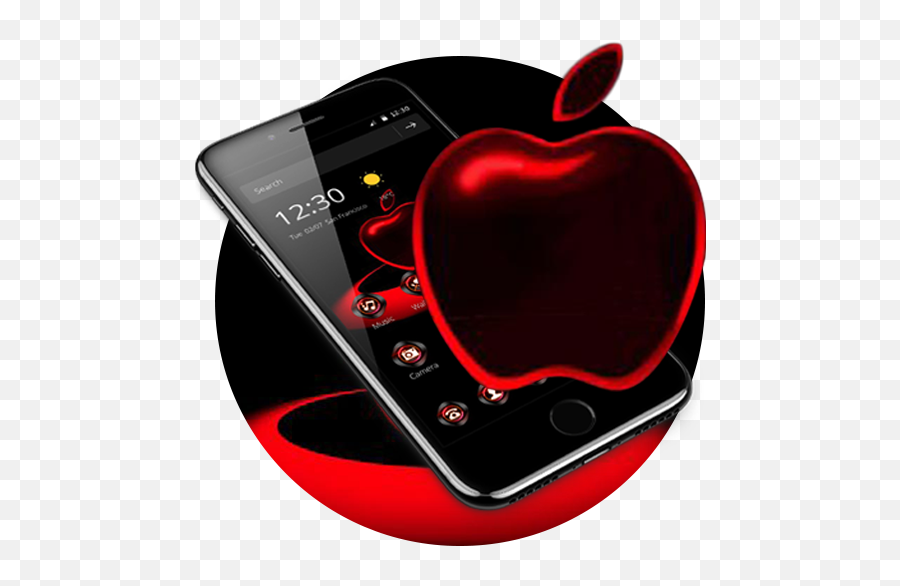 Red Neon Apple Dark Theme 118 Apk Download - Comlauncher Emoji,Get Iphone Emojis On Galaxy S5