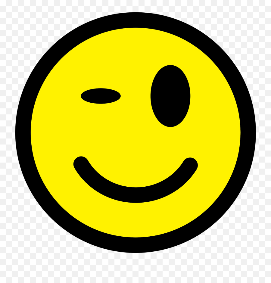 Smileywinkemoticonhappyface - Free Image From Needpixcom Smilie Vector Emoji,Winking Emoji