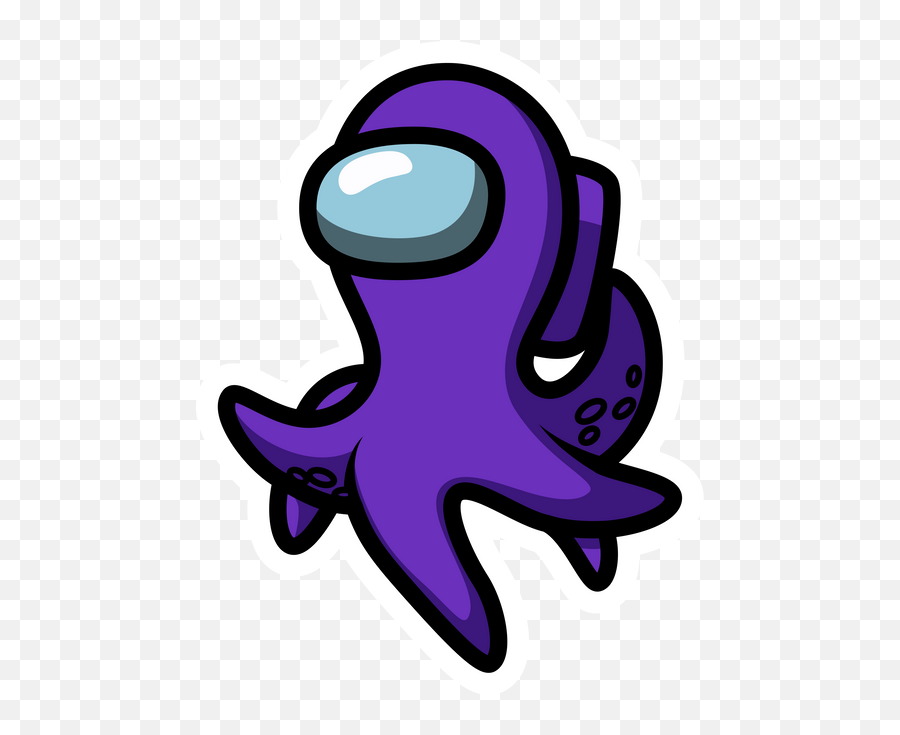 Among Us Octopus Sticker In 2021 Yoda Sticker Stickers Emoji,Mandalorian Helmet Emoji