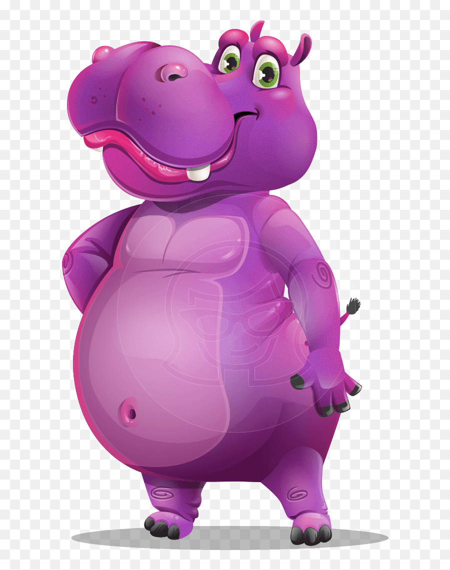 Purple Hippo Cartoon Character Set Graphicmama Emoji,Violet Color Emotion