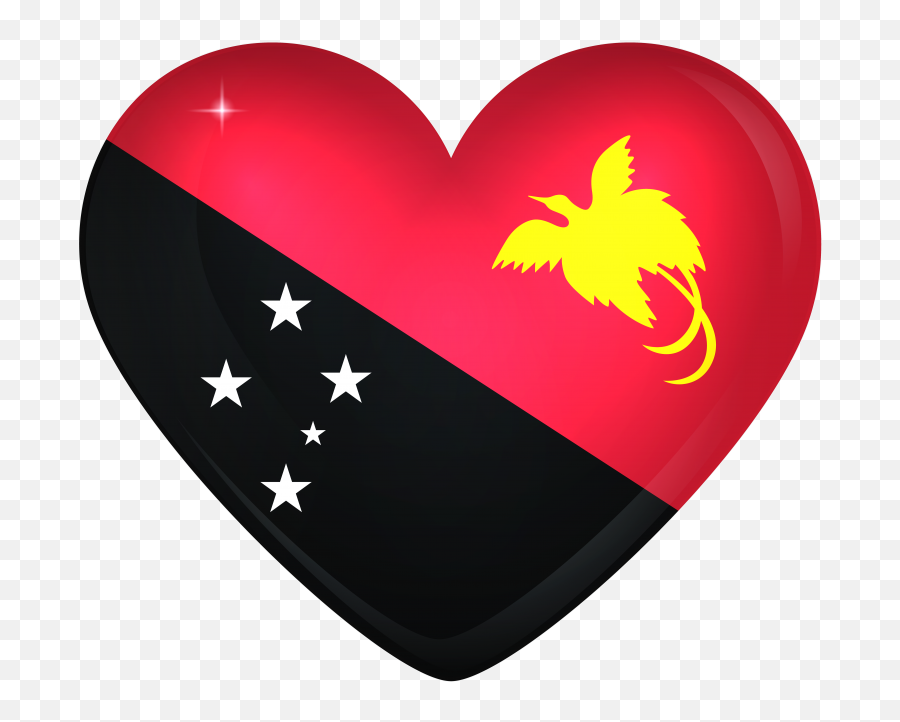 Papua New Guinea Large Heart Flag Png Transparent Image Emoji,Guinea Flag Emoji