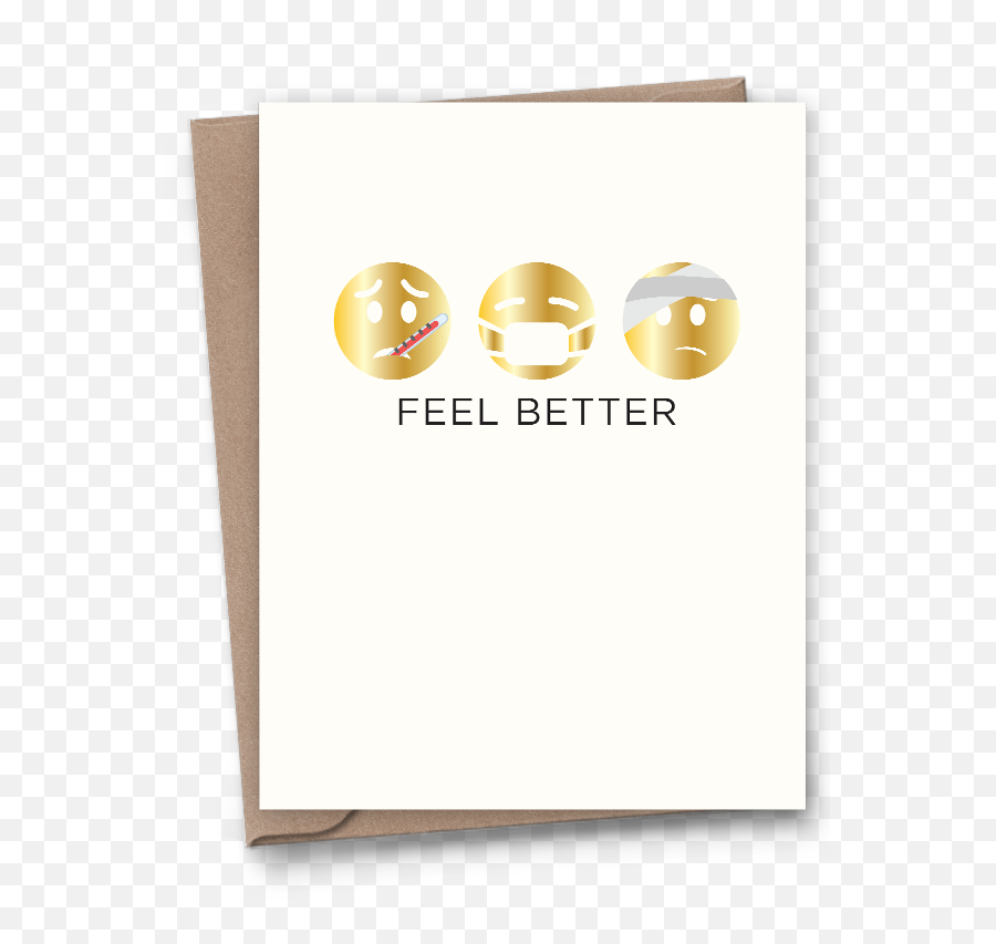 Foiled Emoji Feel Better - Horizontal,Emoji Paper Goods