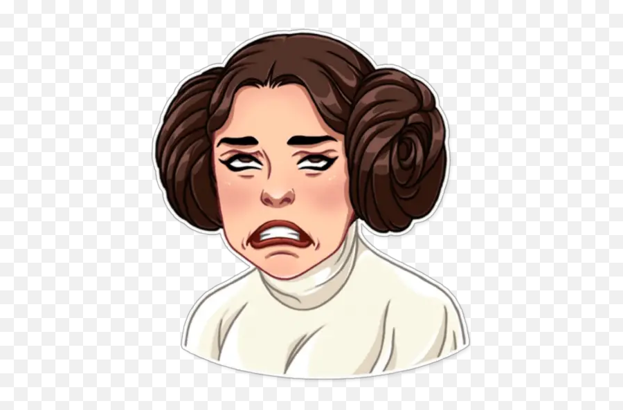 Princesa Leia Stickers For Whatsapp - Princesa Leia Sticker Emoji,Emoji Princesa