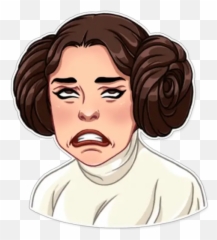 Princesa Leia Stickers For Whatsapp - Princesa Leia Sticker Emoji,Emoji Princesa