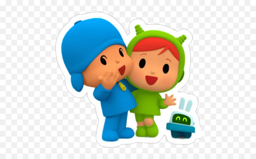 Sticker Maker - Pocoyo Stickers Pocoyo Con Nina Emoji,Emojis De Amor Con Movimiento