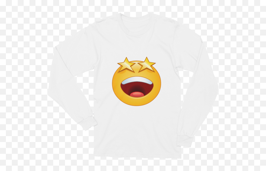 Unisex Stars Eyes Emoji Long Sleeve T - Shirt 2021,Eyes Emoji