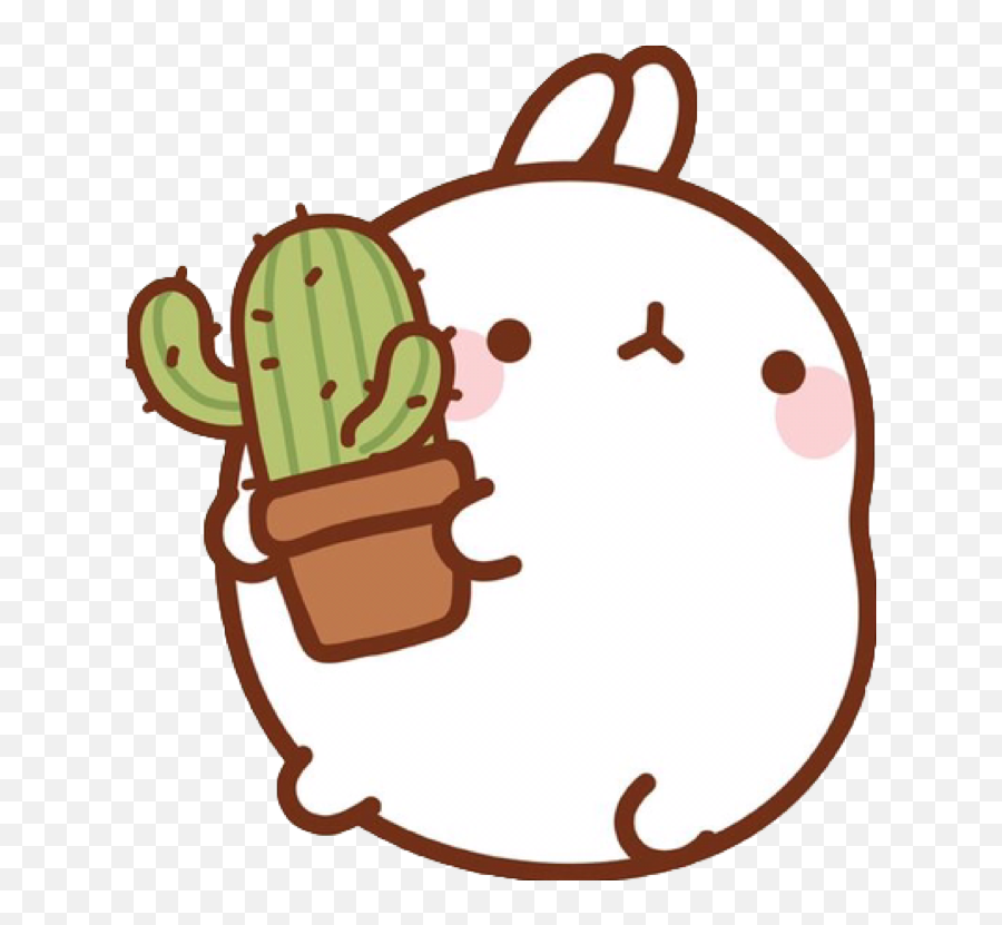 Molang Bunny Kawaii Cute Sticker - Molang Bunny Emoji,Molang Emoji