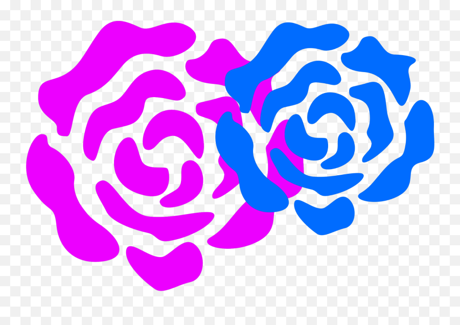 Pink Blue Flower Flowers Roseroses Sticker By Evie22 - Girly Emoji,Two Roses Emoji