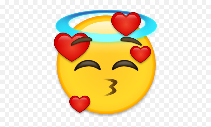 Emoji Cara De Angel Y Enamorado - Emoji Enamorado,Angel Emoji