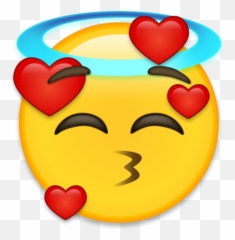 Emoji Cara De Angel Y Enamorado - Emoji Enamorado,Angel Emoji
